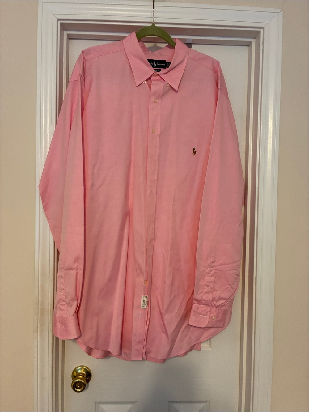 Ralph Lauren Men’s size 18.5 38/39 T Pink Long-Sleeve Oxford Button-Down Shirt